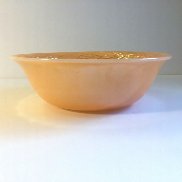 Vintage Fire King Peach Luster Laurel Leaf 8"  Serving Bowl - Picture 6 of 9